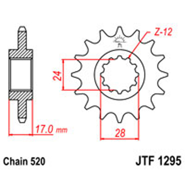 JT JT Gear Box Sprockets G/B 1295/295-15